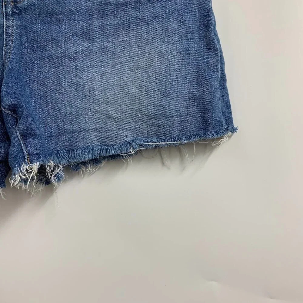 Madewell Women's Curvy High Rise Stretch Denim Cut Off Shorts Size 36 - Picture 5 of 14